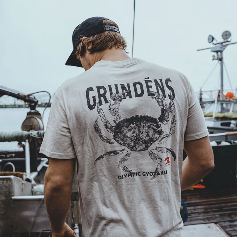 Grundens Gyotaku SS T-shirt Bone Heather Dungie